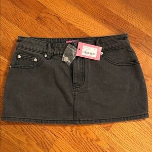Classic Black Denim Chiara Mini Skirt size small, new with tags brand Edikted